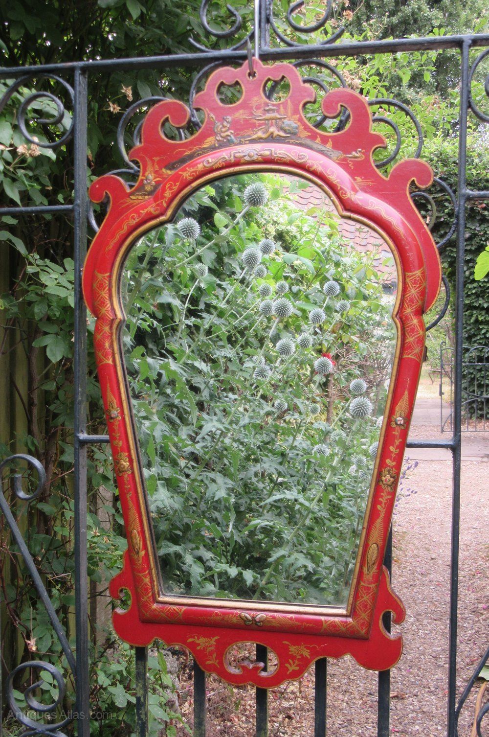 Antiques Atlas – Red Lacquered Chinoiserie Wall Mirror Regarding Glossy Red Wall Mirrors (View 9 of 15)