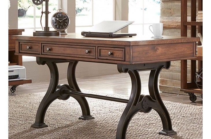Arlington House Cobblestone Brown Writing Desk From Liberty (411 Ho107 Intended For Brown 4 Shelf Writing Desks (View 13 of 15)