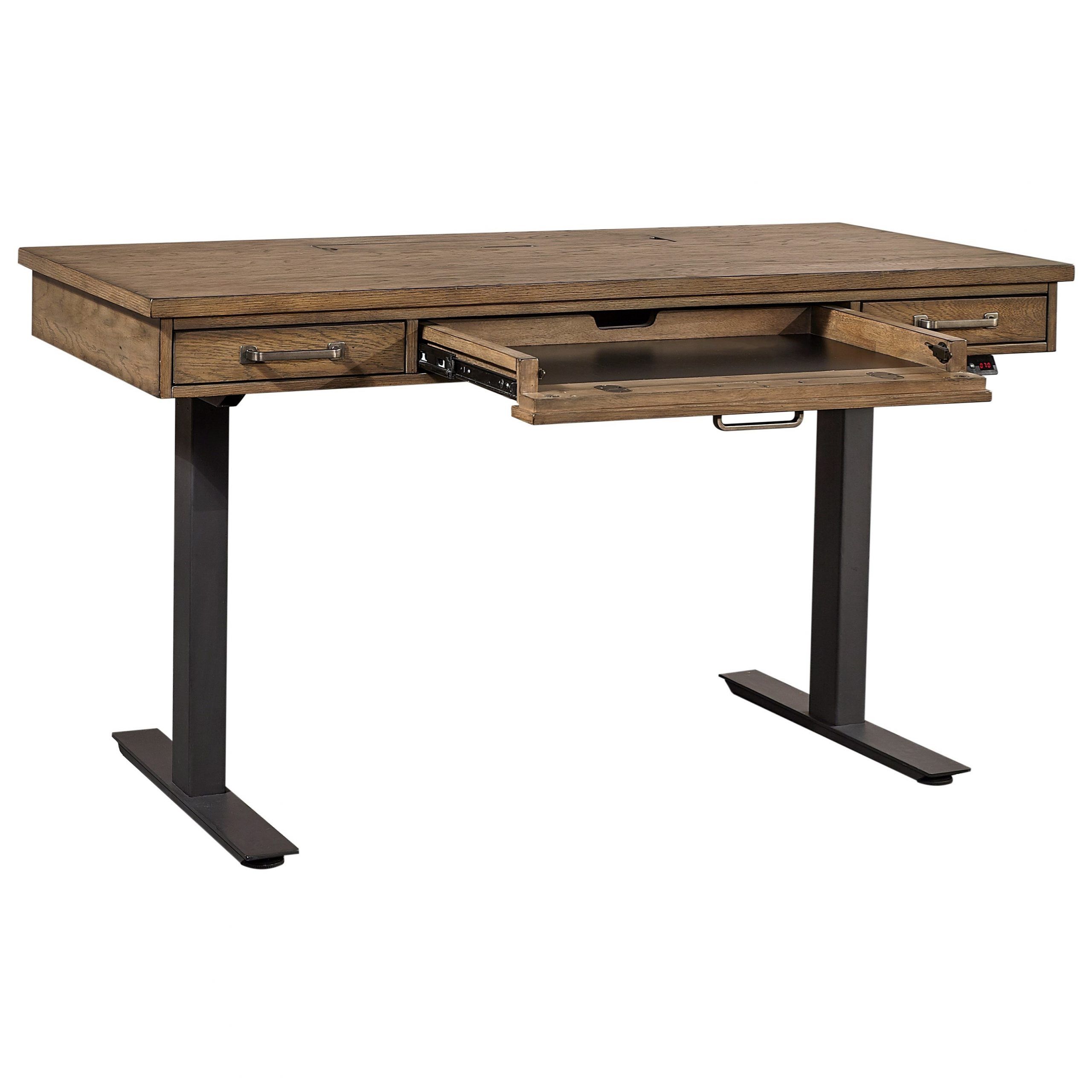 Aspenhome Terrace Point Casual Adjustable Desk With Outlets And Usb For Acacia Wood Writing Desks With Usb Ports (View 5 of 15)