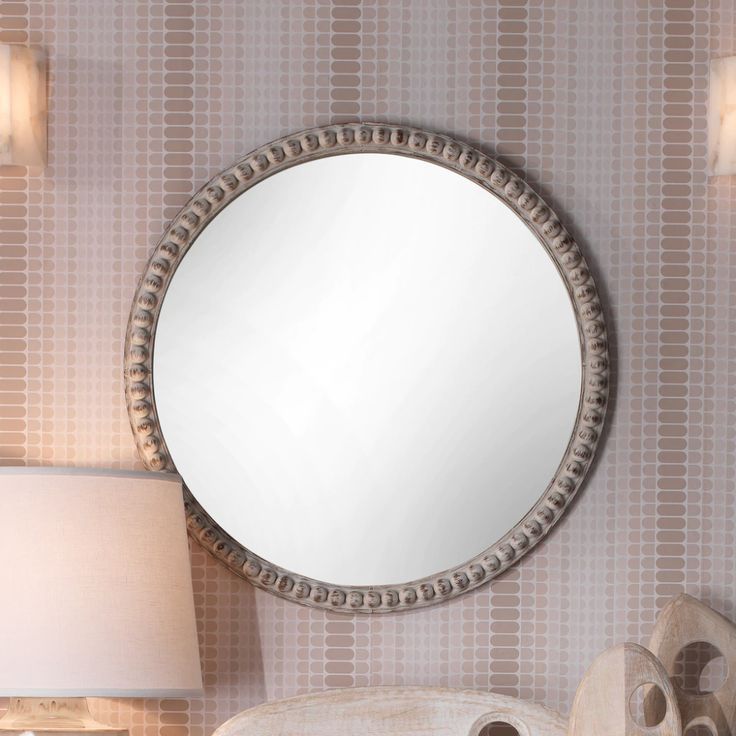 Audrey Beaded Mirror In White Wood | Beaded Mirror, Whitewash Wood With White Wood Wall Mirrors (Photo 8 of 15)