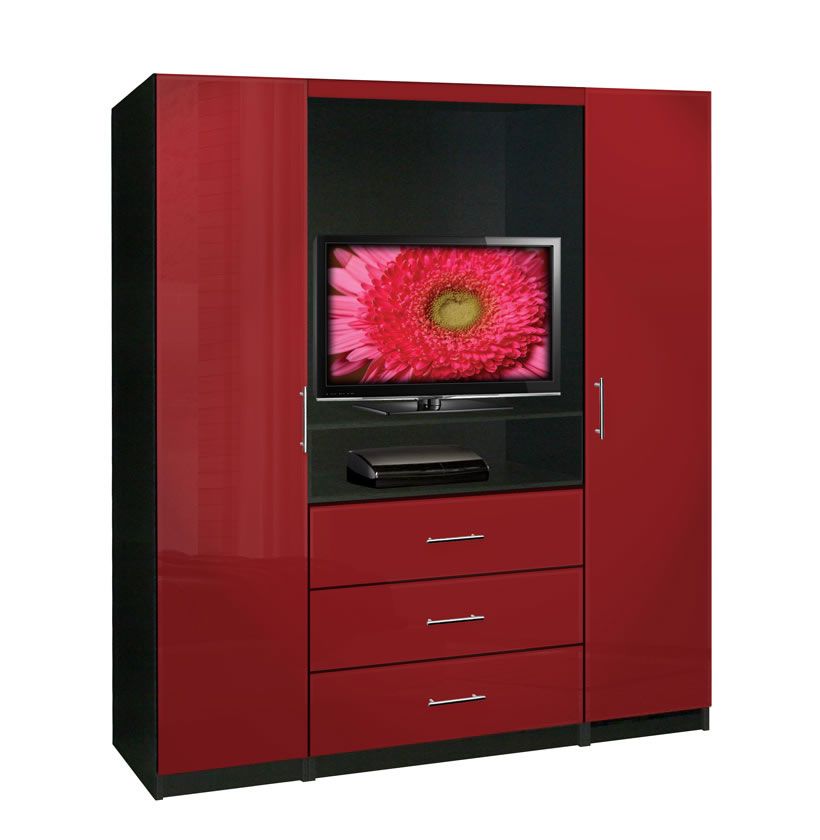 Aventa Tv Armoire | Contempo Space Within Black Wash And Light Cane 3 Drawer Desks (View 12 of 15)