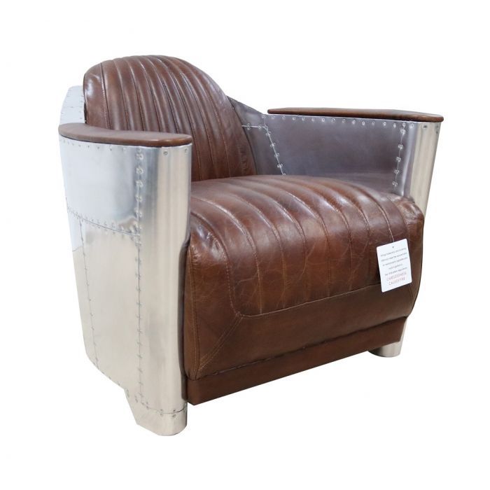 Aviator Vintage Rocket Tub Chair Distressed Brown Real Leather Inside Wide Palermo Tobacco L Shaped Desks (View 2 of 15)