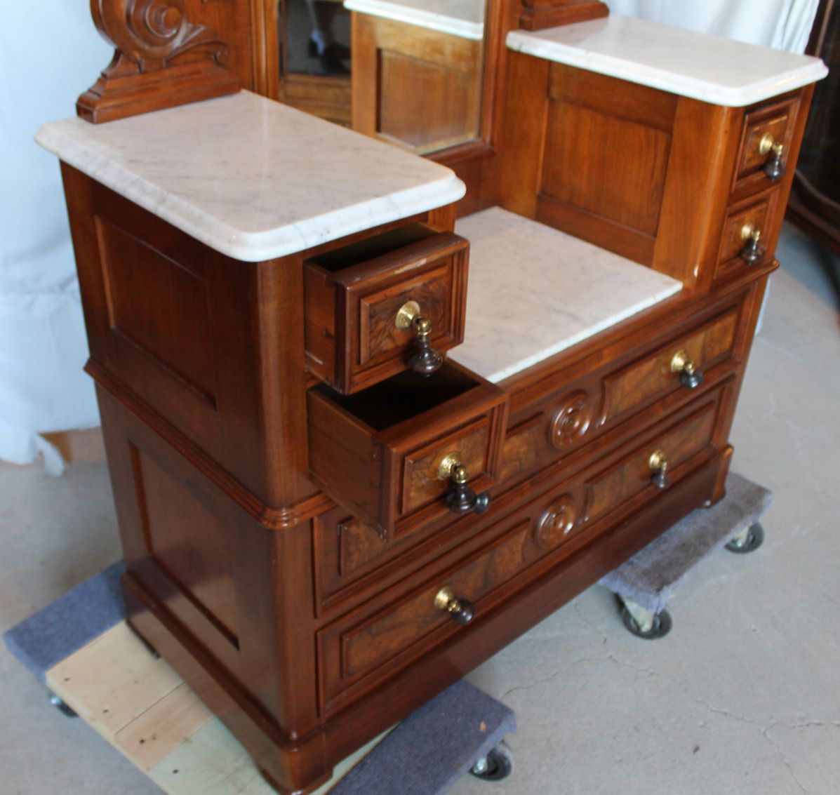 Bargain John's Antiques | Antique Victorian Walnut 3 Piece Bedroom Set Within Dark Walnut Desks And Chair Set (Photo 1 of 15)