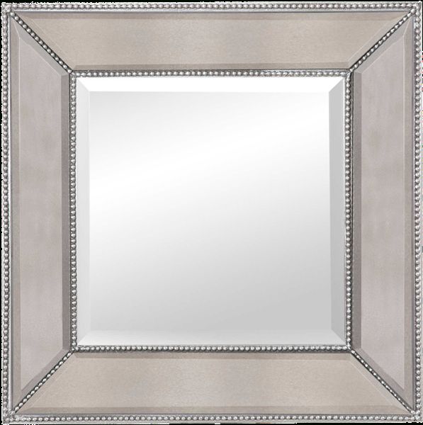 Bassett™ Beaded Wall Mirror In Silver Leaf | Decorist Inside Metallic Gold Leaf Wall Mirrors (View 5 of 15)