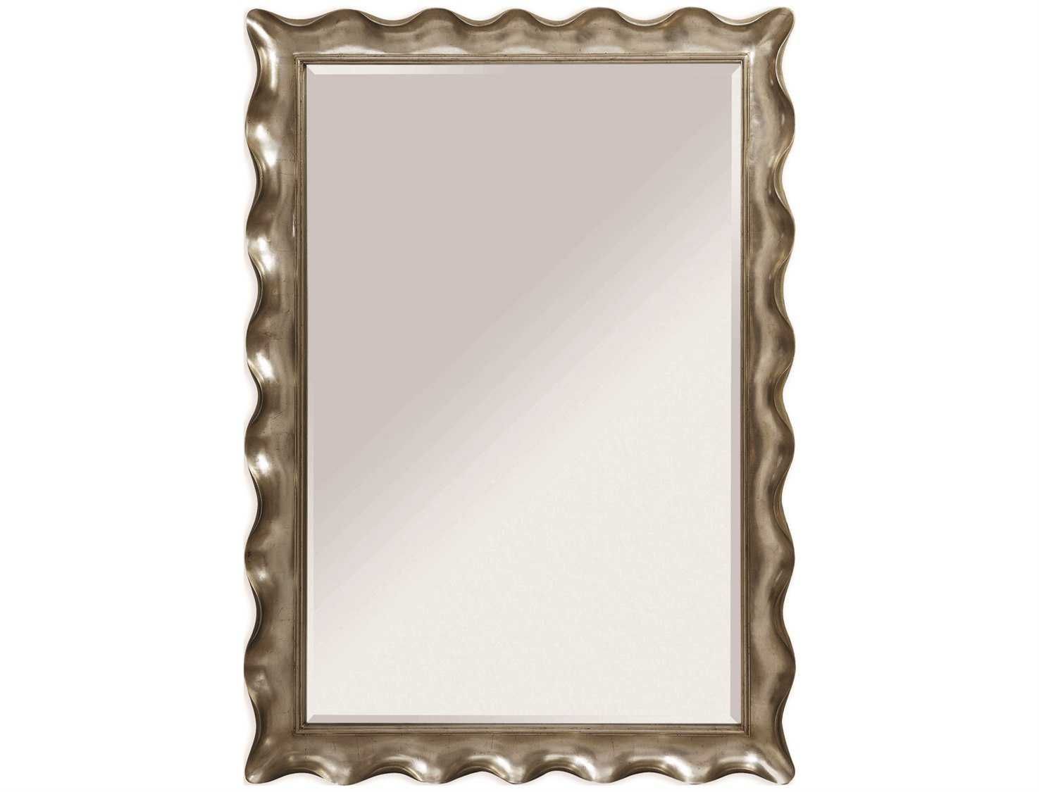 Bassett Mirror Hollywood Glam 59 X 83 Silver Leaf Pie Crust Leaner Inside Glam Silver Leaf Beaded Wall Mirrors (View 7 of 15)