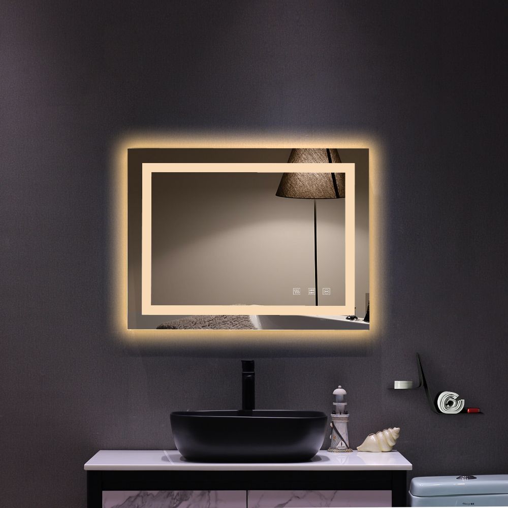 Bathroom Mirror Led Light Anti Fog Makeup Mirror Illuminated Wall Touch In Tunable Led Vanity Mirrors (View 10 of 15)
