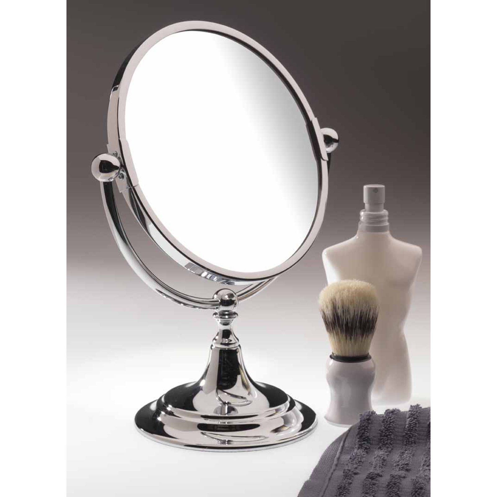 Bathroom Small Make Up Mirror Intended For Single Sided Chrome Makeup Stand Mirrors (View 2 of 15)