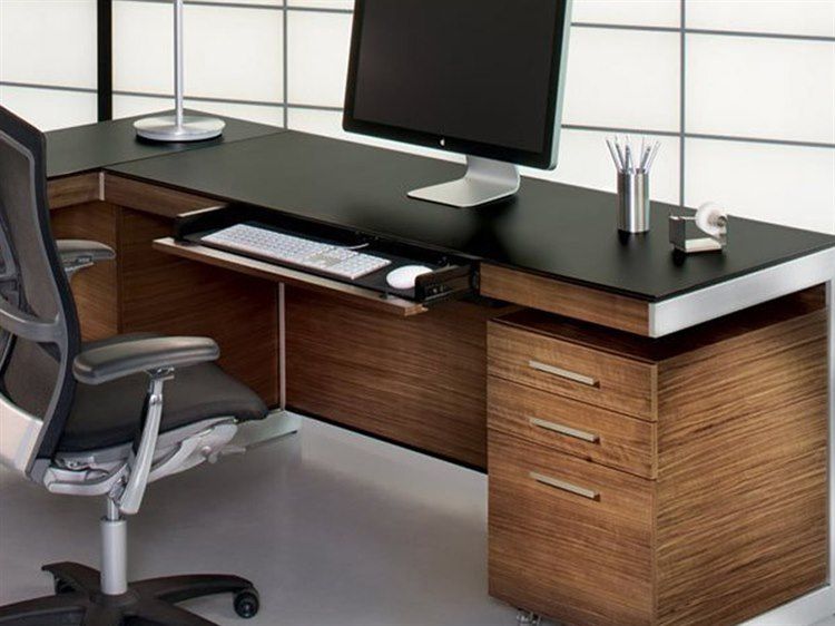 Bdi Sequel 60'' X 24'' Rectangular Natural Walnut Computer Desk With Within Natural Walnut Computer Desks (Photo 5 of 15)