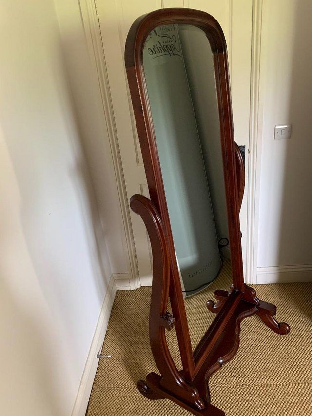 Beautiful Full Length Polished Wood Tilting Cheval Mirror For Sale In Intended For Mahogany Full Length Mirrors (View 12 of 15)