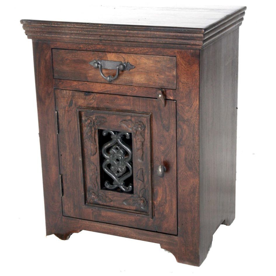 Bedroom Antique Rectangle Distressed Wood Nightstand Solid Wood And Pertaining To Distressed Brown Wood 2 Tier Desks (Photo 3 of 15)