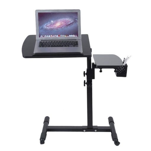 Belovedkai Height Adjustable Portable Office Desk Rolling Laptop Desk In Black Adjustable Laptop Desks (View 9 of 15)