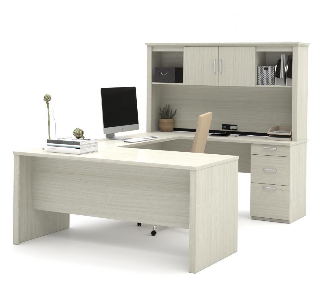 Bestar Logan U Shaped Desk | Walmart Canada Regarding Off White And Cinnamon Office Desks (View 3 of 15)