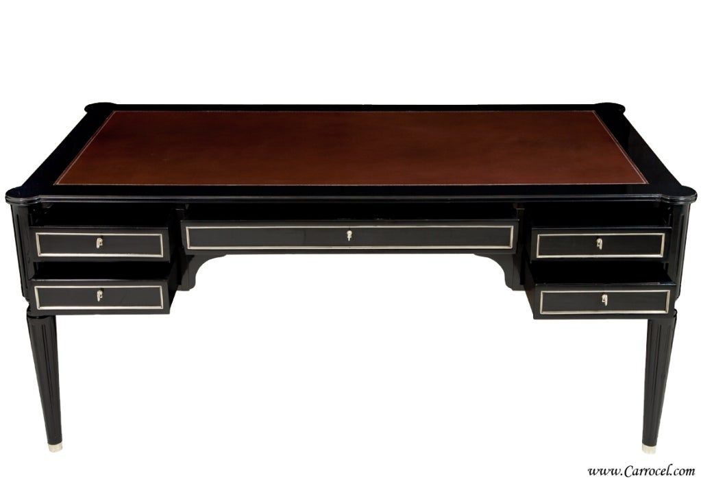 Black Lacquer Leather Top Writing Office Ralph Lauren Desk At 1stdibs Regarding Lacquer And Gold Writing Desks (View 14 of 15)
