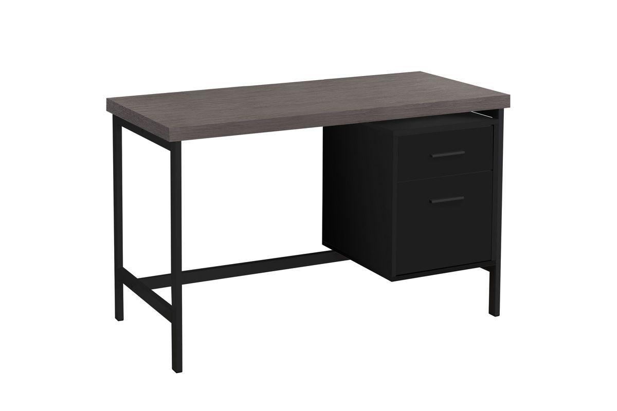 Black Metal Computer Desk With Grey Top At Gardner White Within Black Wood And Metal Office Desks (Photo 9 of 15)