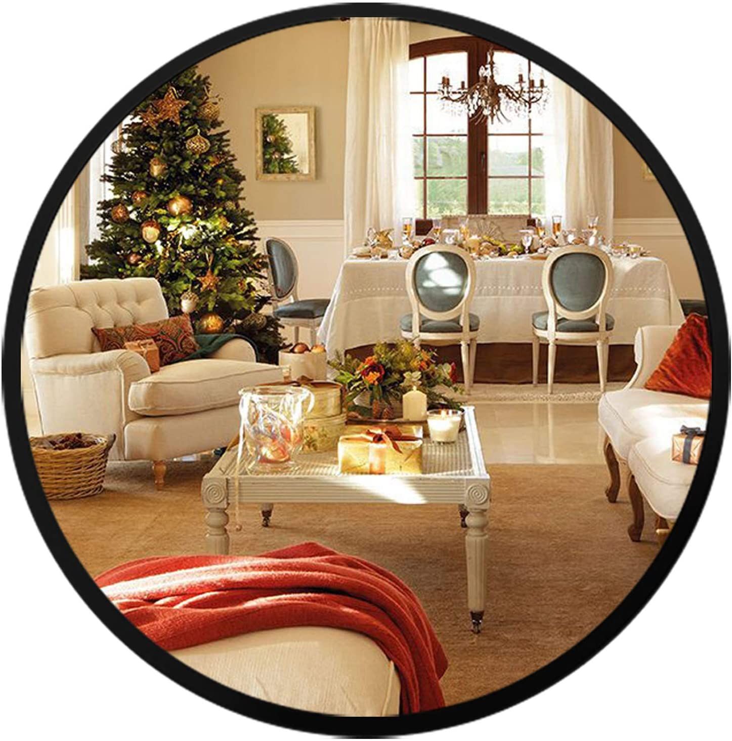 Black Round Wall Mirror – 23.6" Wall Mounted Rustic Accent Mirror For With Regard To Rustic Black Round Oversized Mirrors (Photo 11 of 15)