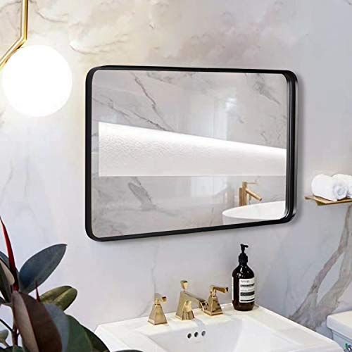 Black Wall Framed Rectangular Mirrors For Bathrooms (24"x36"), Large With Dedrick Decorative Framed Modern And Contemporary Wall Mirrors (Photo 13 of 15)