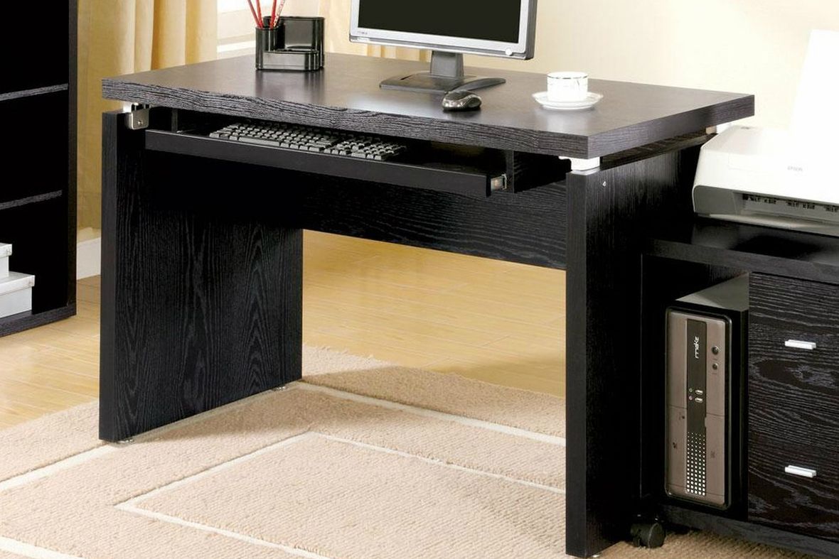 Black Wood Computer Desk – Steal A Sofa Furniture Outlet Los Angeles Ca With Regard To Elm Wood Black Desks (Photo 8 of 15)