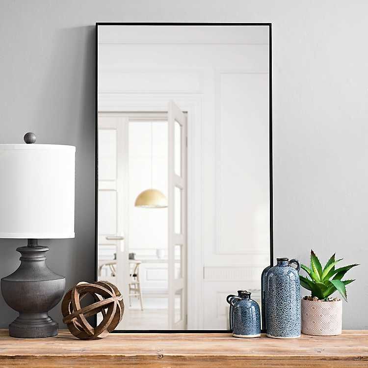 Black Wood Rectangle Framed Wall Mirror From Kirkland's | Framed Mirror For Black Wood Wall Mirrors (View 10 of 15)