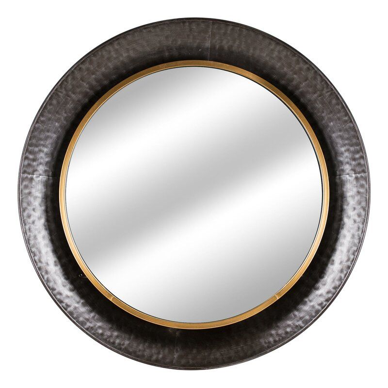 Bloomsbury Market Nehemiah Round Silver Metal Framed Accent Mirror Pertaining To Matthias Round Accent Mirrors (View 12 of 15)