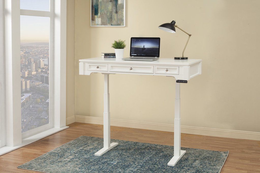 Boca 57" Sit / Stand Power Lift Adjustable Height Writing Desk Cottage Pertaining To Adjustable Electric Lift Desks (View 8 of 15)
