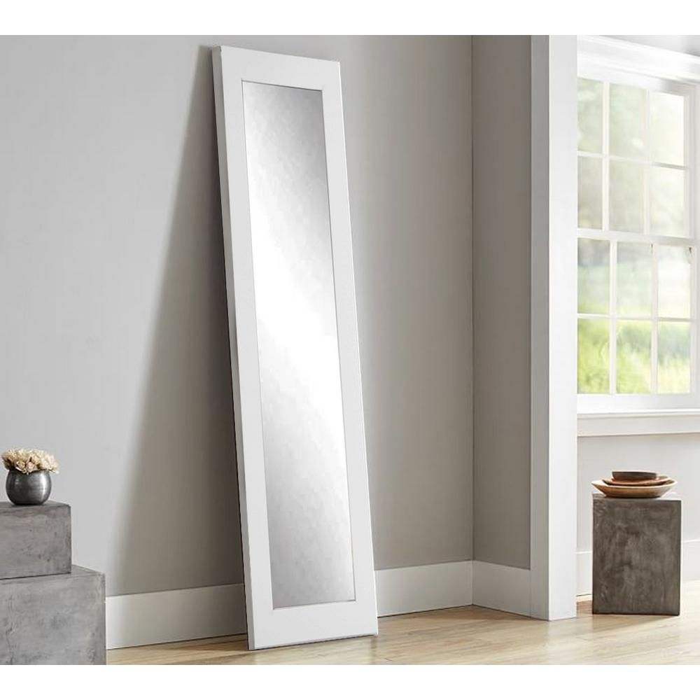 Brandtworks Modern Matte White Full Length Framed Mirror Bm3skinny Intended For White Wood Wall Mirrors (View 10 of 15)
