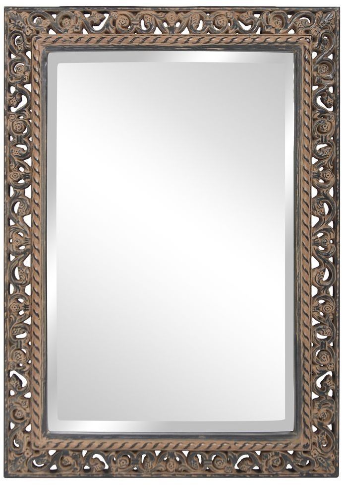Bristol Black Scroll Rectangle Mirror, 6041, Howard Elliot Throughout Bristol Accent Mirrors (View 10 of 15)