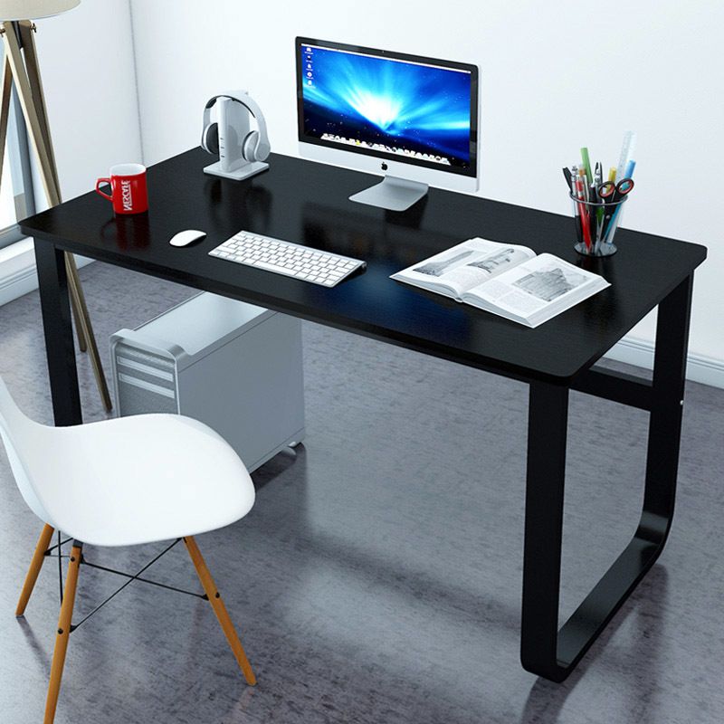 Broadstreet Large Thick Wood And Metal Computer Desk (black) | Ebay For Modern Black Steel Desks (View 3 of 15)