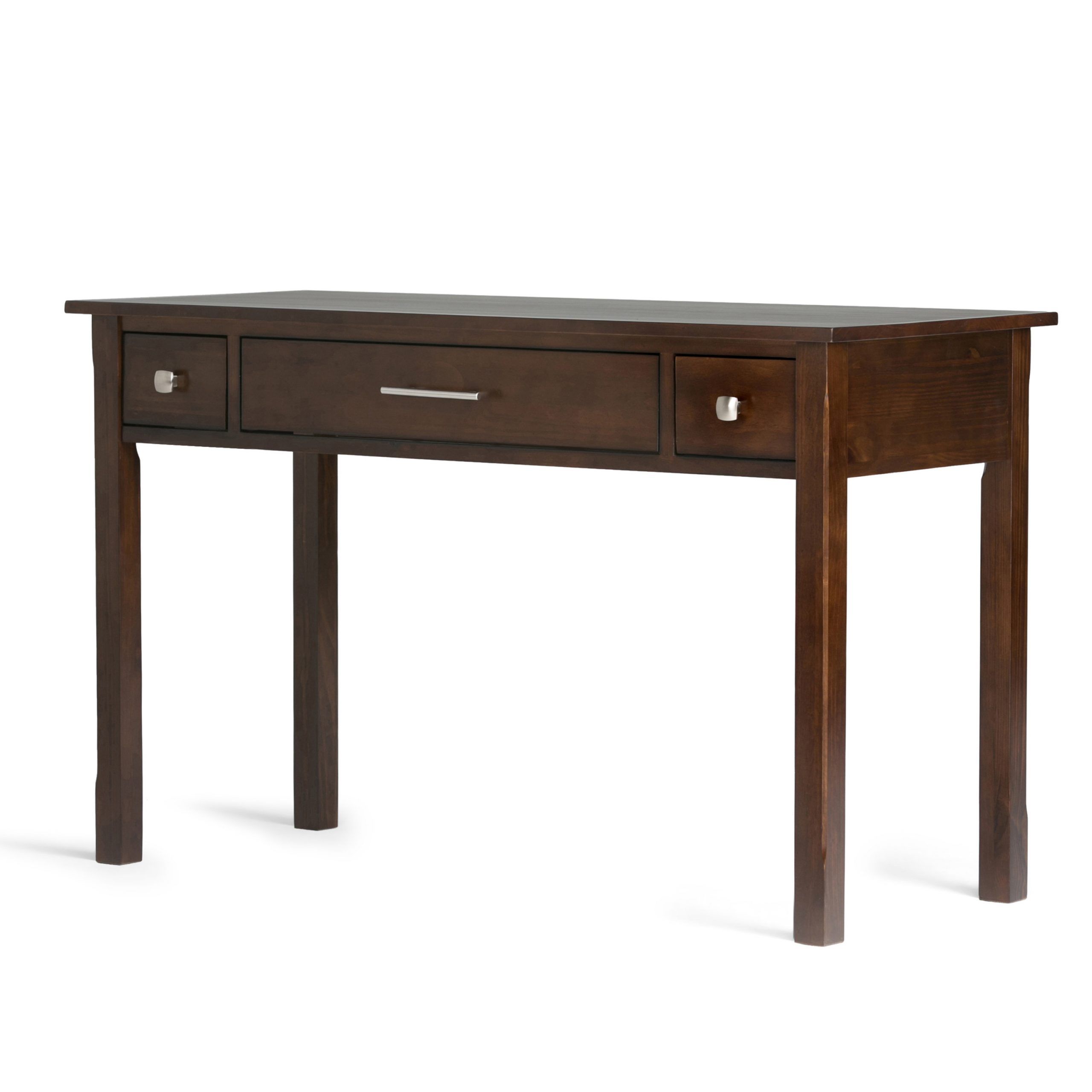 Brooklyn + Max Lincoln Solid Wood Contemporary 47 Inch Wide Writing In Tobacco Modern Nested Office Desks (View 5 of 15)
