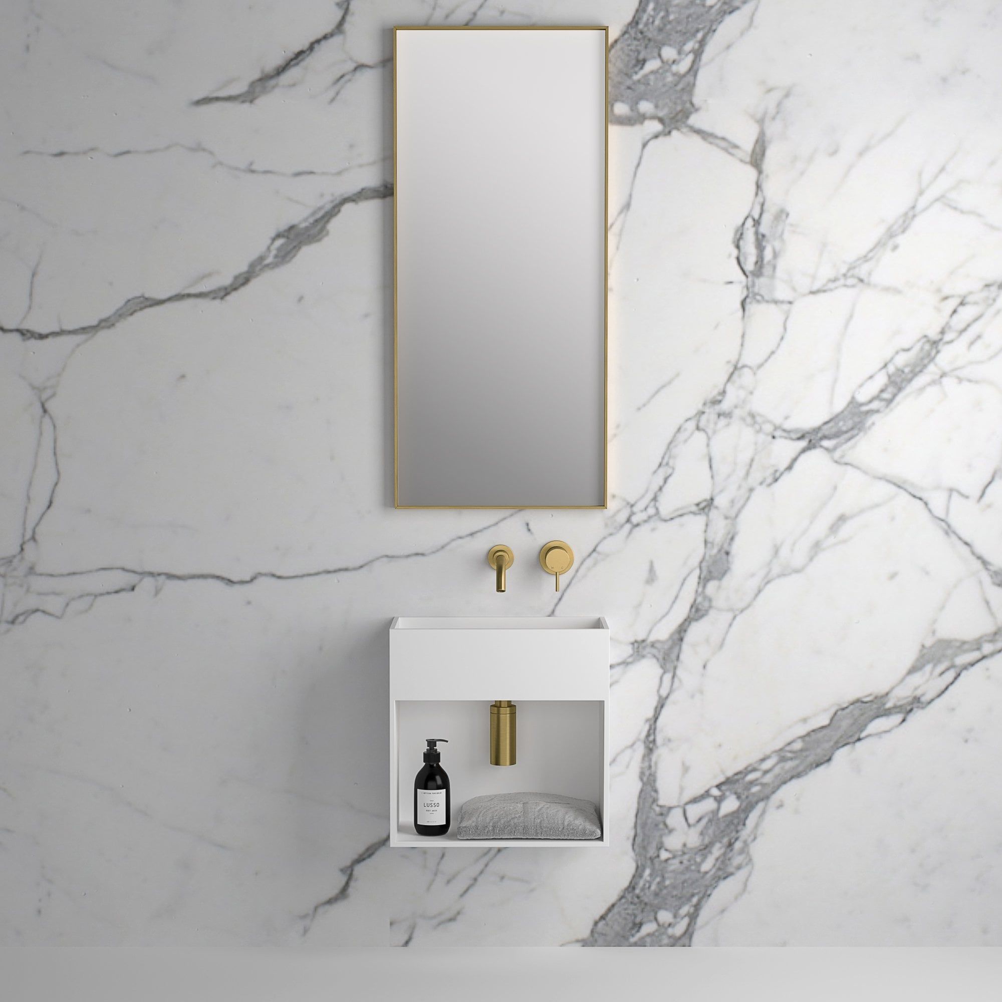 Brushed Gold Metal Framed Bathroom Mirror For Brushed Gold Wall Mirrors (View 14 of 15)