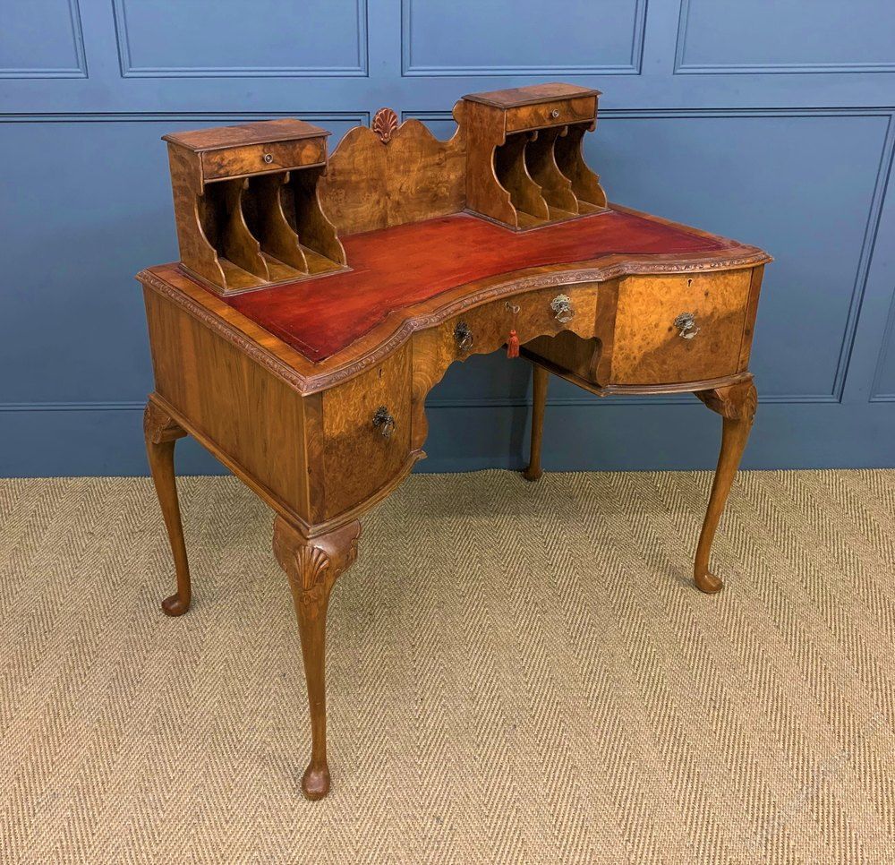 Burr Walnut Writing Desk – Antiques Atlas For Glass And Walnut Modern Writing Desks (View 5 of 15)