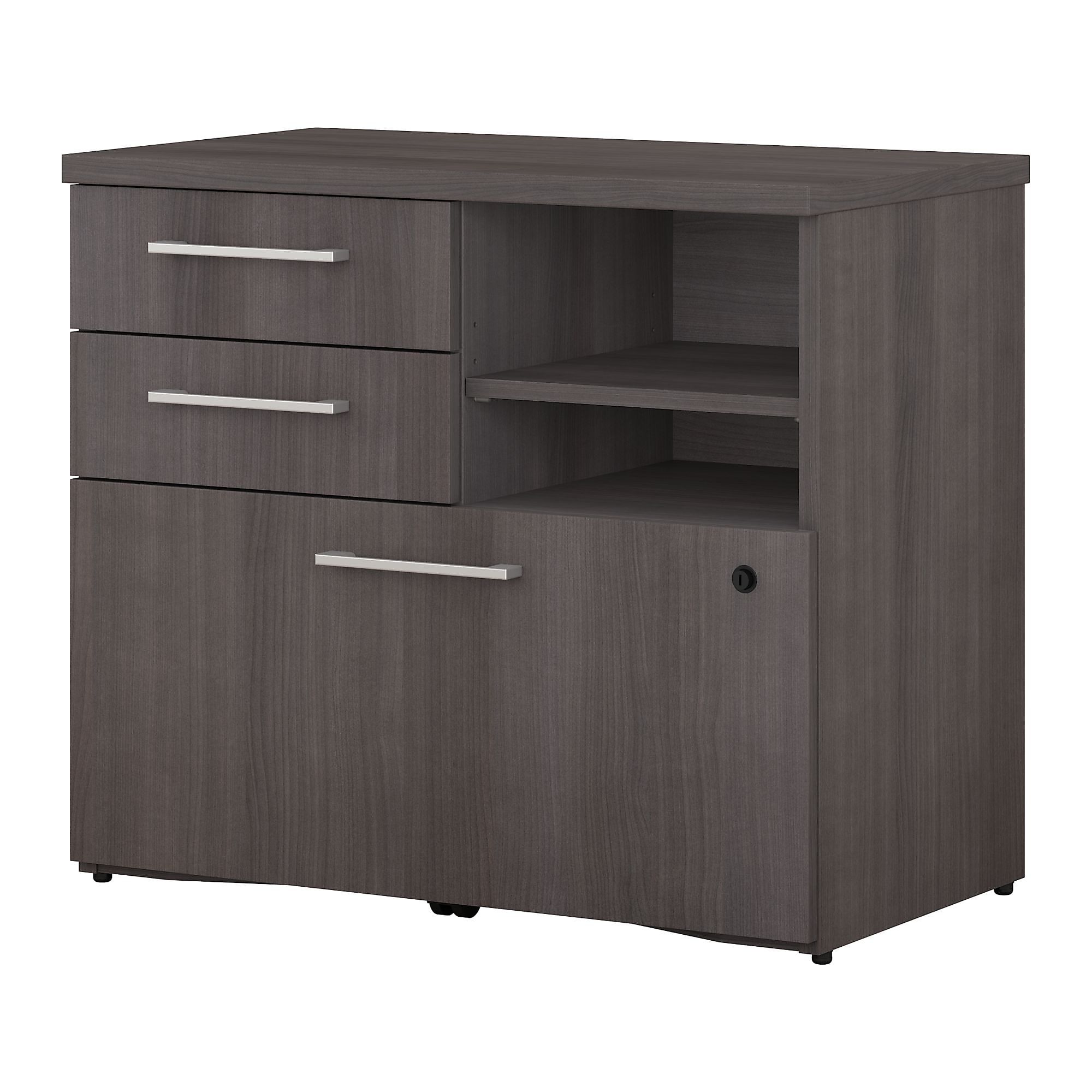 Bush Business Furniture 400 Series 30w File Cabinet Storm Gray/storm With Regard To Brushed Antique Gray 2 Drawer Wood Desks (Photo 11 of 15)