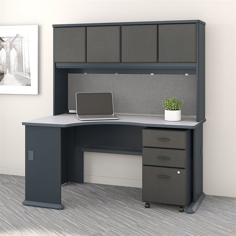 Bush Business Furniture Series A Left Corner Desk With Hutch And Mobile For Computer Desks With Filing Cabinet (View 6 of 15)
