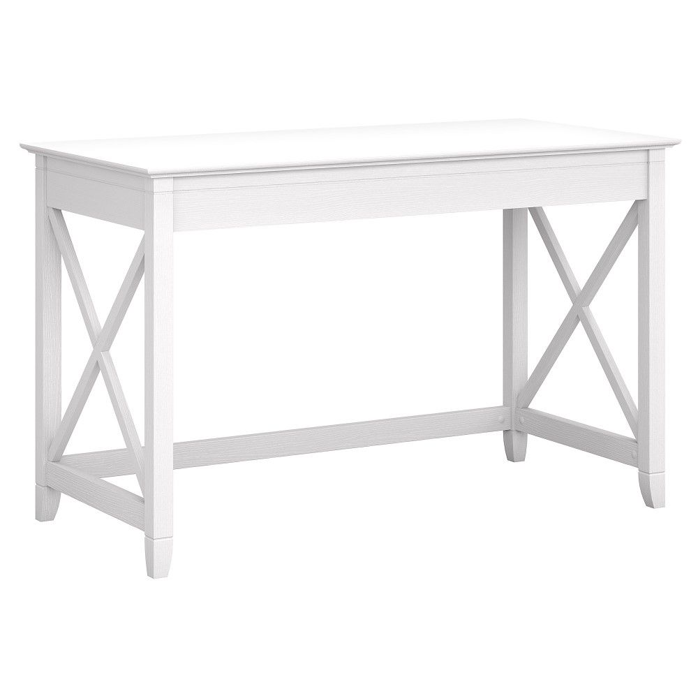Bush Furniture – Key West 48w Writing Desk In Pure White Oak – Kwd148wt 03 For White Oak Wood Writing Desks (Photo 7 of 15)