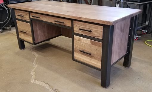 Buy A Hand Crafted Industrial Desk, Modern Desk, Metal Wood Desk, Made Regarding Modern Teal Steel Desks (View 8 of 15)