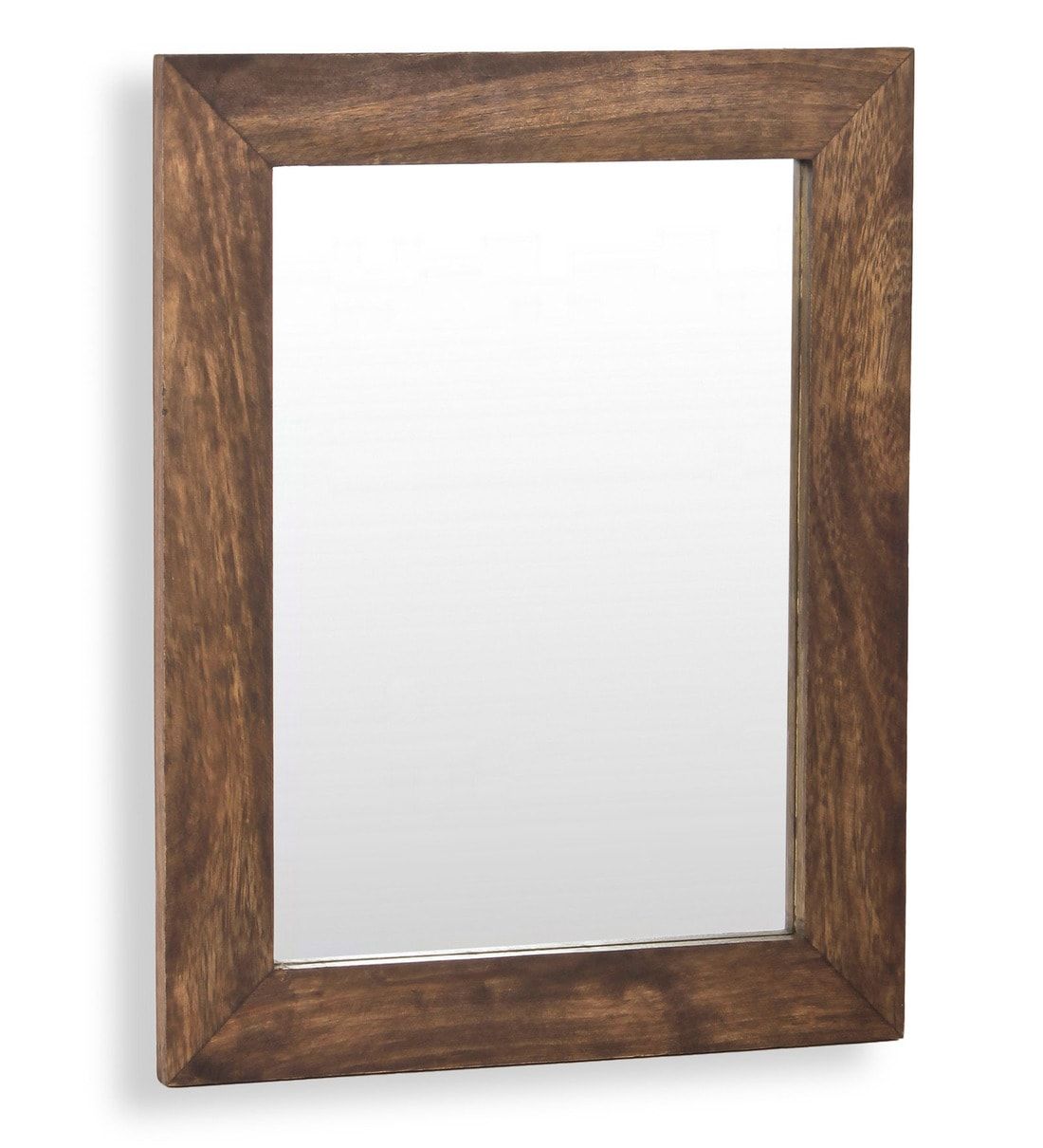 Buy Mango Wood Rectangle Wall Mirror In Walnut Colourfabuliv Online Intended For Walnut Wood Wall Mirrors (View 2 of 15)