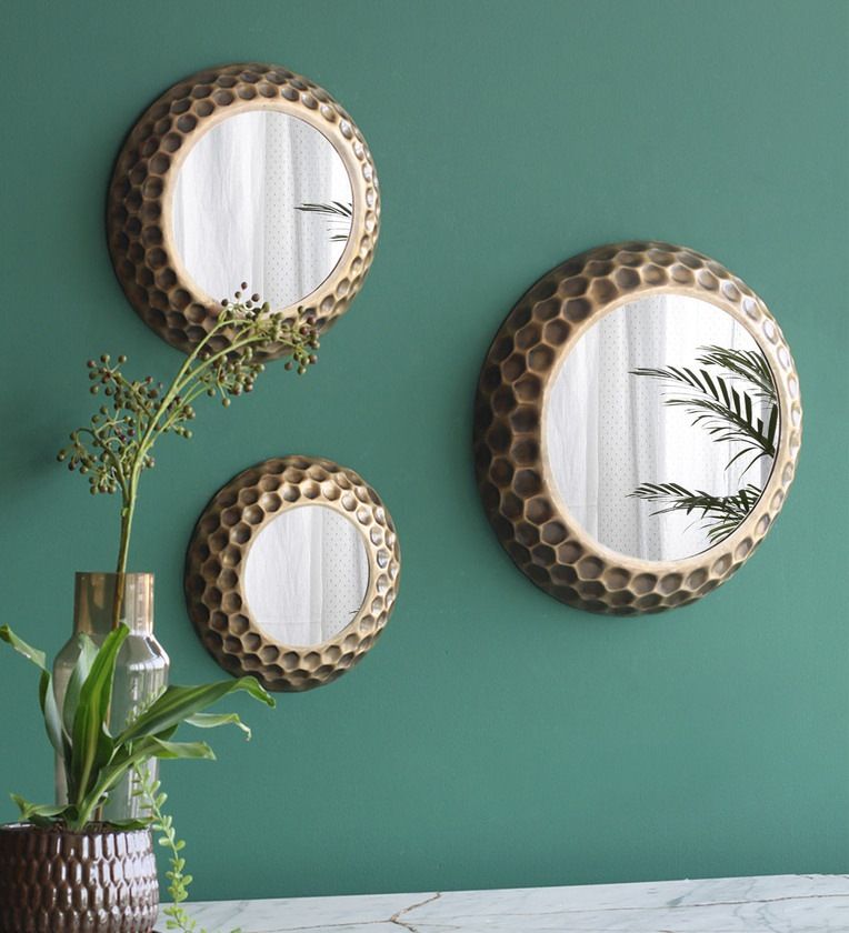 Buy Metal Round Wall Mirror In Brown Colourorange Tree Online Throughout Cromartie Tree Branch Wall Mirrors (Photo 11 of 15)