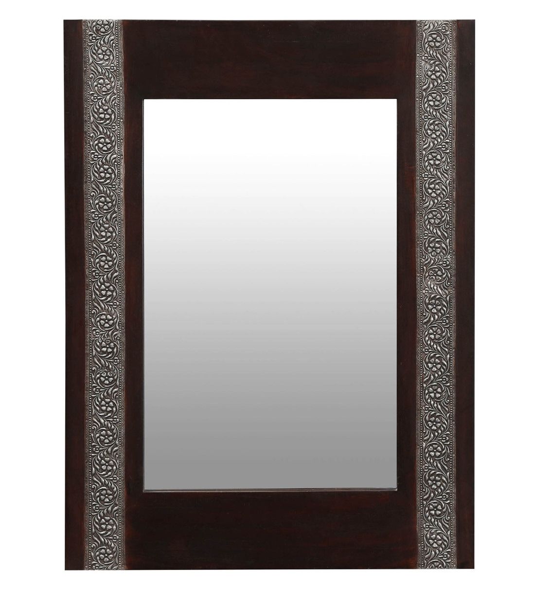 Buy Solid Wood Round Wall Mirror In Brown Colouronline – Wall Within Medium Brown Wood Wall Mirrors (View 15 of 15)