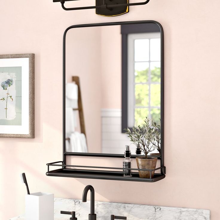 Cadbury Metal Cottage/country Accent Mirror In 2020 | Mirror With Shelf Inside Yatendra Cottage/country Beveled Accent Mirrors (View 6 of 15)
