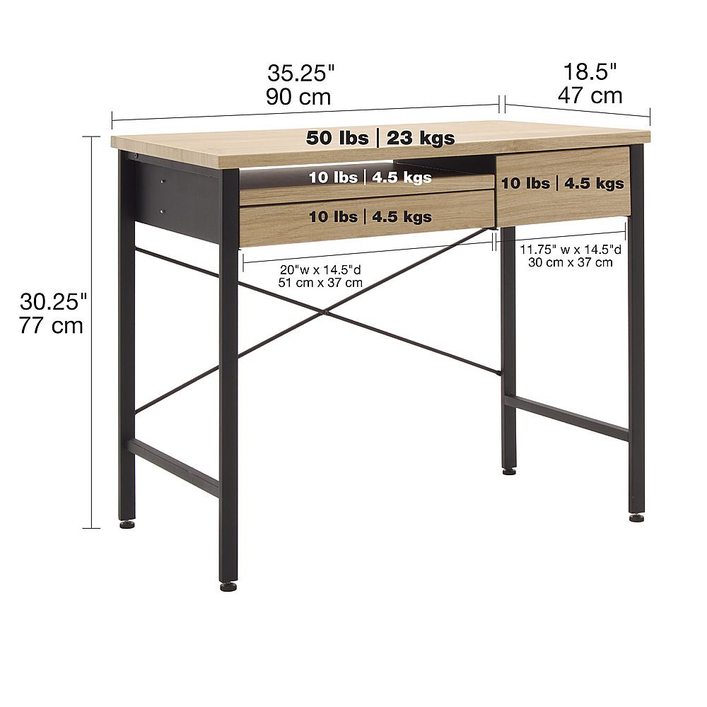 Calico Designs Ashwood Compact Desk Graphite/ashwood 51241 – Best Buy Throughout Graphite And Ashwood Writing Desks (View 15 of 15)