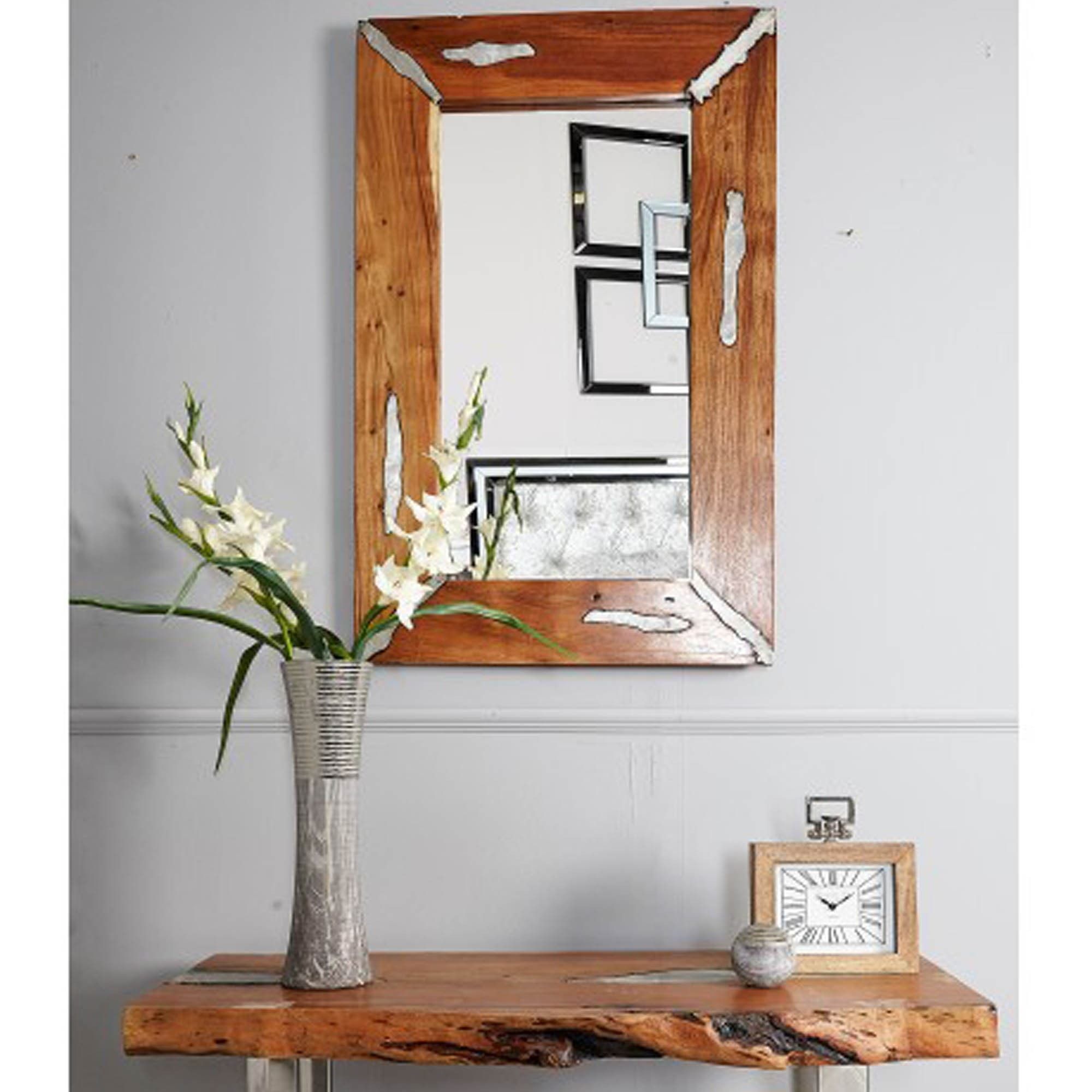 Calley Wood Wall Mirror | Wooden Wall Mirror | Rectangle Wall Mirror With Regard To Padang Irregular Wood Framed Wall Mirrors (View 14 of 15)