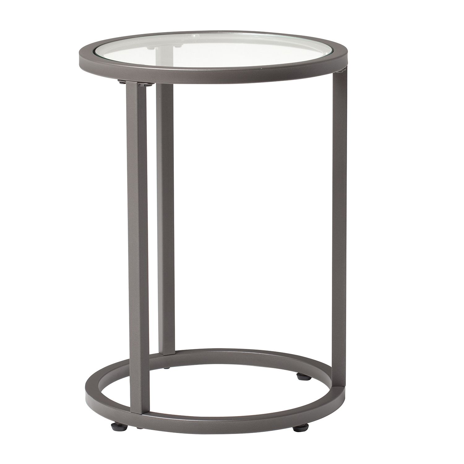 Camber Modern Round Nesting Tables (20″ W) In Pewter/clear Glass – Item Pertaining To Glass And Pewter Rectangular Desks (Photo 14 of 15)