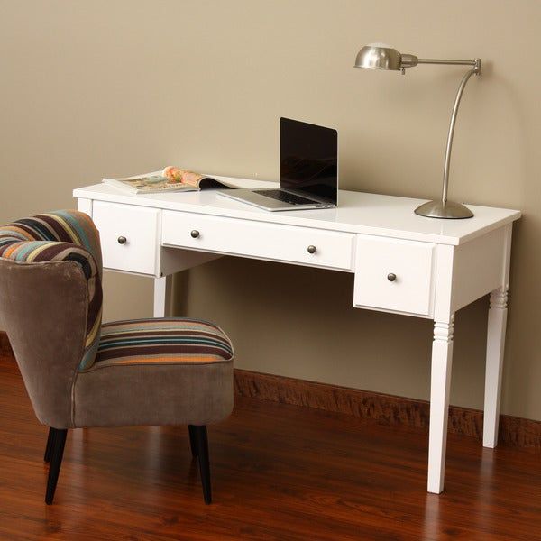 Cami White 3 Drawer Writing Desk For Off White 3 Drawer Desks (View 15 of 15)