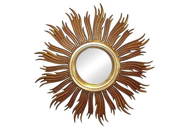 Carved Wood Sunburst Mirror | Sunburst Mirror, Mirror, Sunburst Within Perillo Burst Wood Accent Mirrors (View 10 of 15)