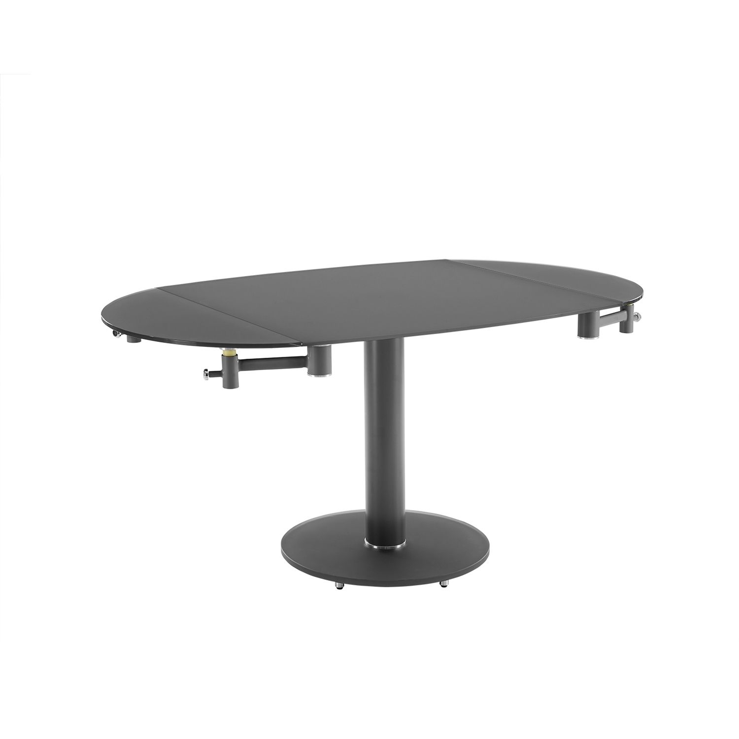 Casabianca Furniture Thao Dining Table In Gray Glass With Polished Pertaining To Stainless Steel And Gray Desks (View 4 of 15)