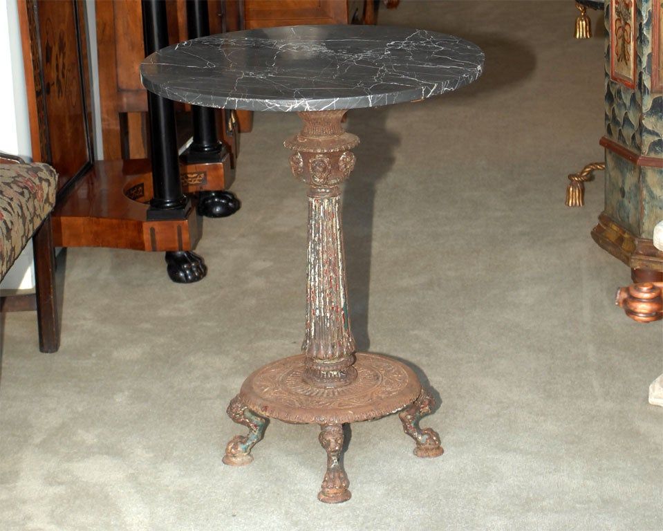 Cast Iron And Marble Table At 1stdibs With Regard To Iron And White Marble Desks (View 11 of 15)