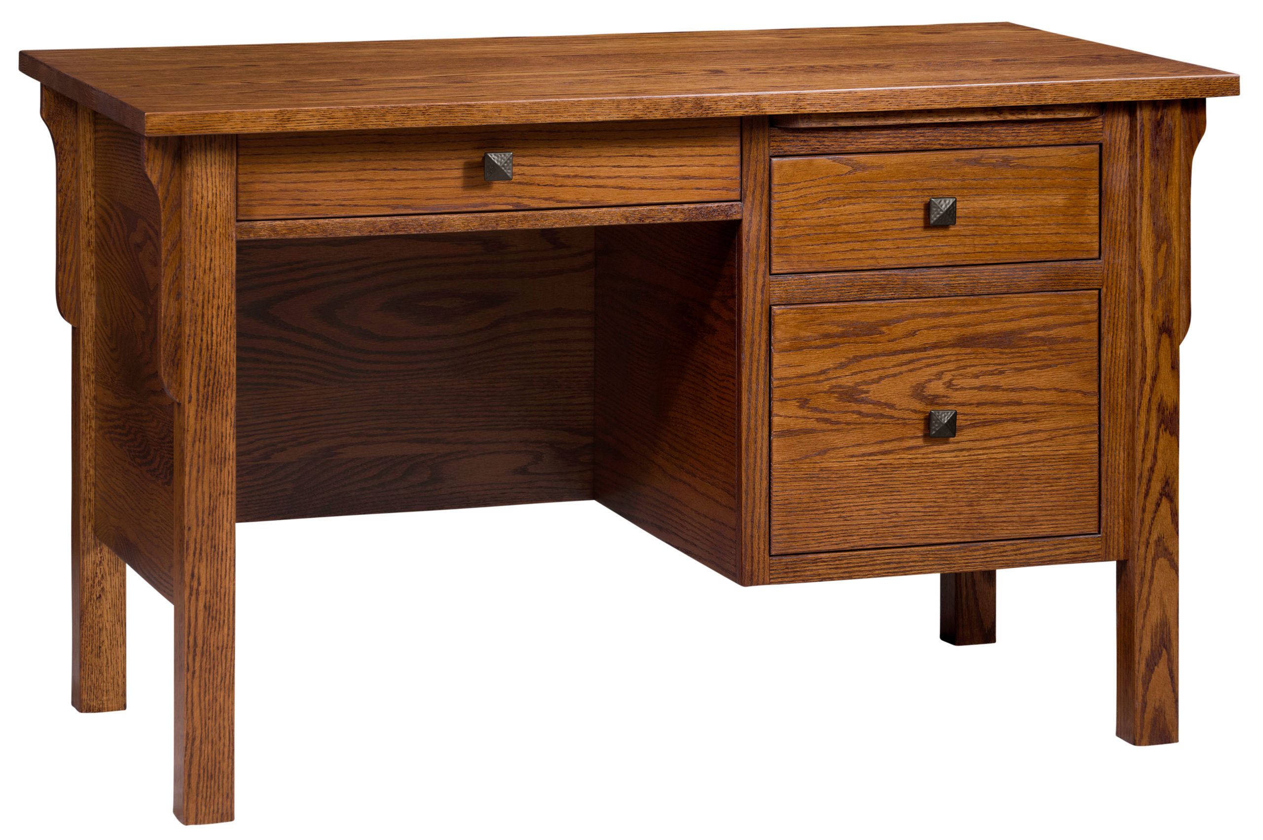 Centennial Single Pedestal Desk | Amish Solid Wood Desk | Kvadro Furniture Intended For Weathered Oak Wood Writing Desks (View 2 of 15)