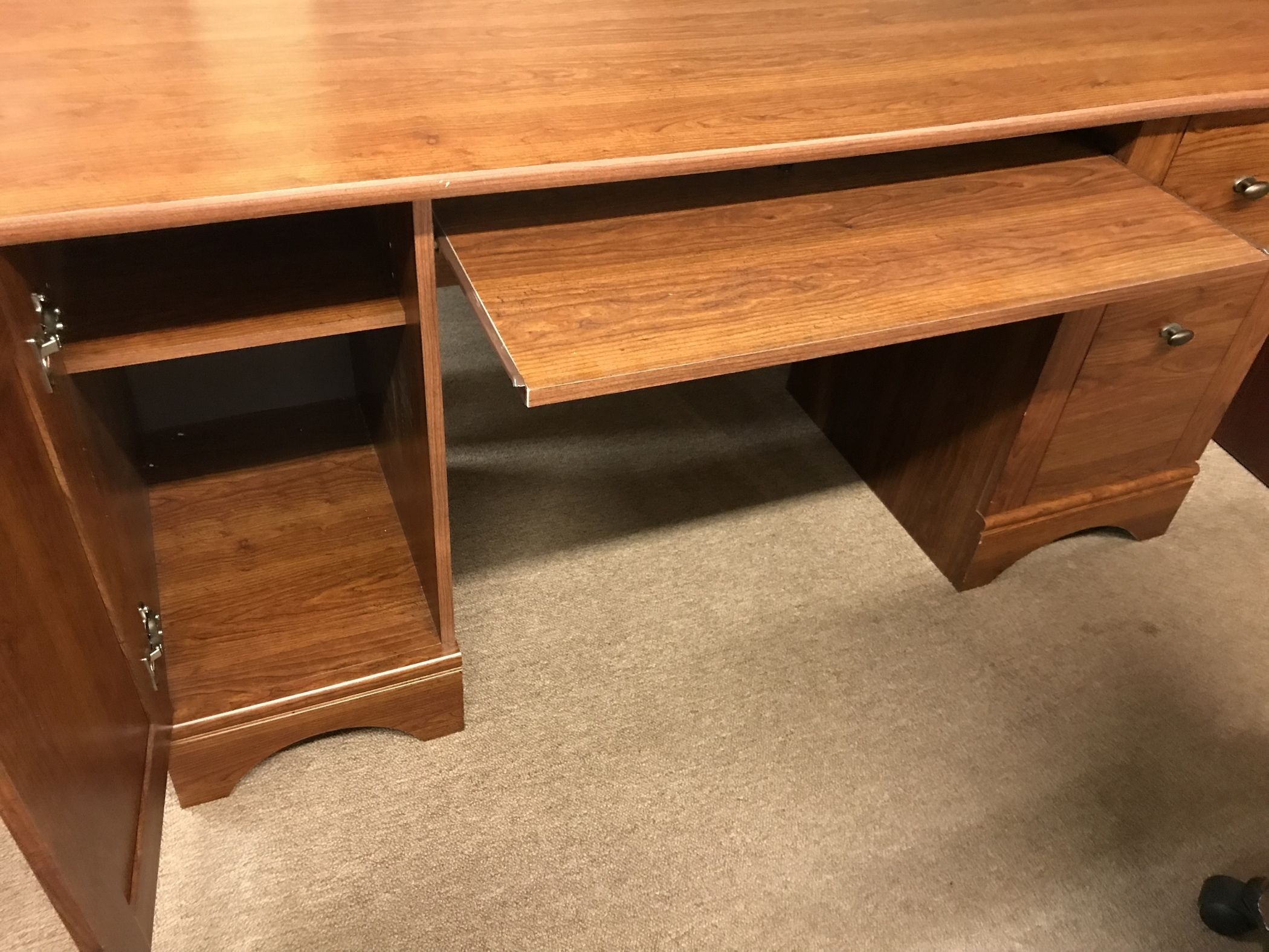 Cherry Finish Computer Desk | Delmarva Furniture Consignment Intended For Cherry Adjustable Laptop Desks (Photo 5 of 15)