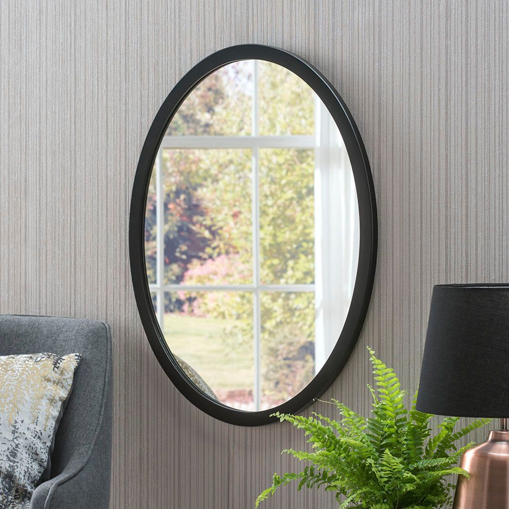 Classic Oval Black Framed Mirror (View 7 of 15)
