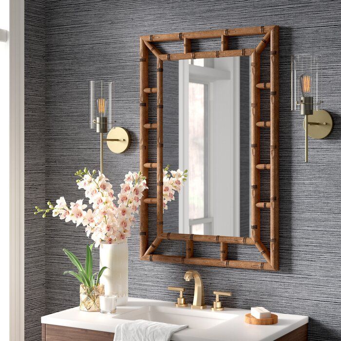 Cleta Bamboo Brown Traditional Beveled Wall Mirror & Reviews | Joss In Alissa Traditional Wall Mirrors (Photo 9 of 15)