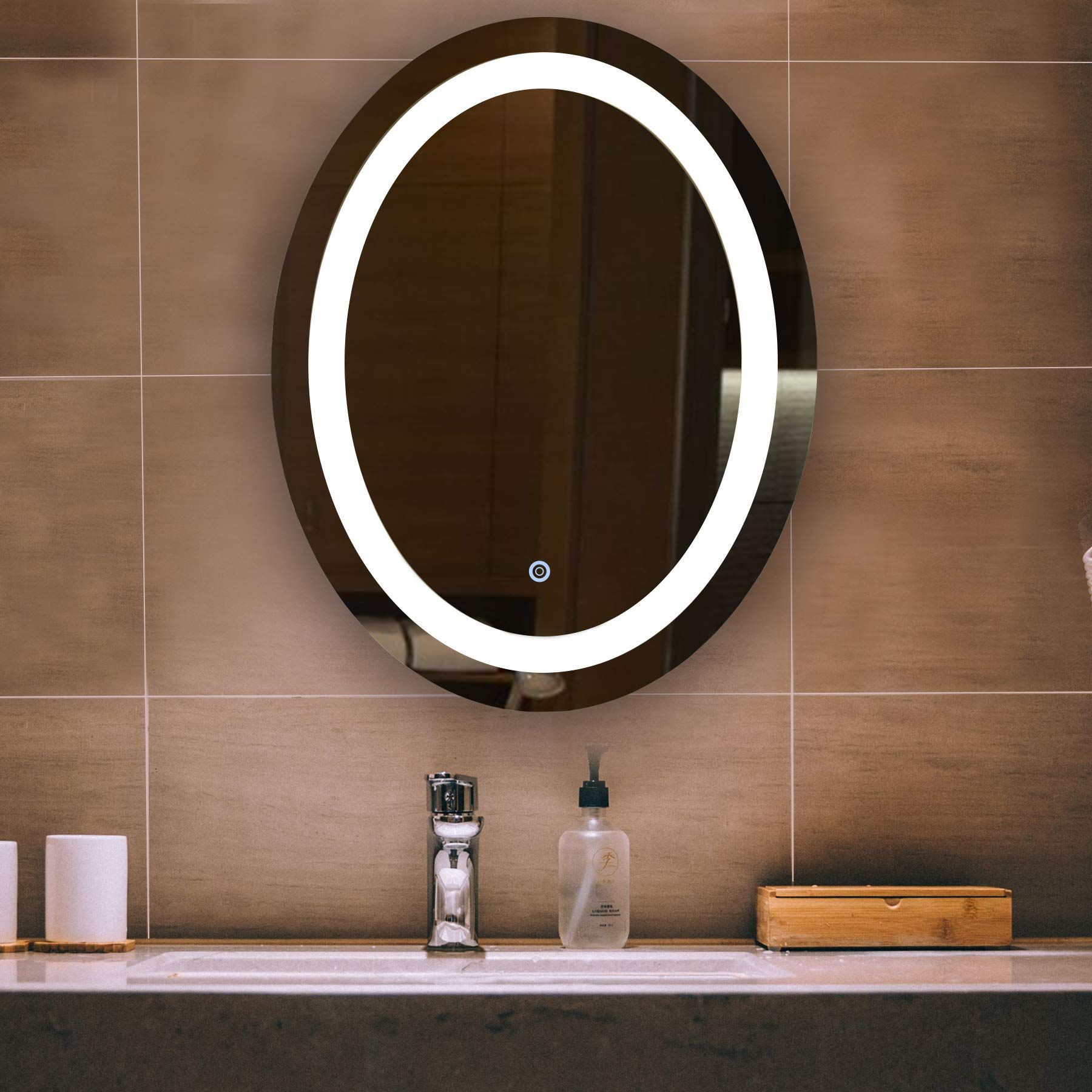 Co Z Dimmable Oval Led Bathroom Mirror — To View Further For This Item Intended For Oval Frameless Led Wall Mirrors (Photo 1 of 15)